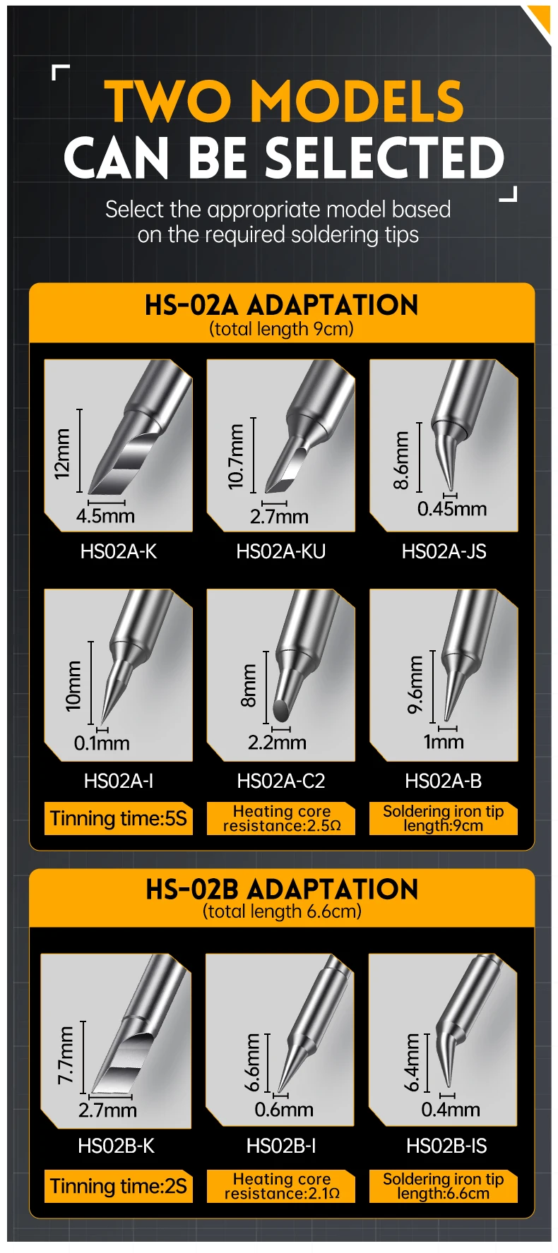 HS-02A HS-02B Intelligent Electric Soldering Iron 24V 100-450 ℃ Welding Material