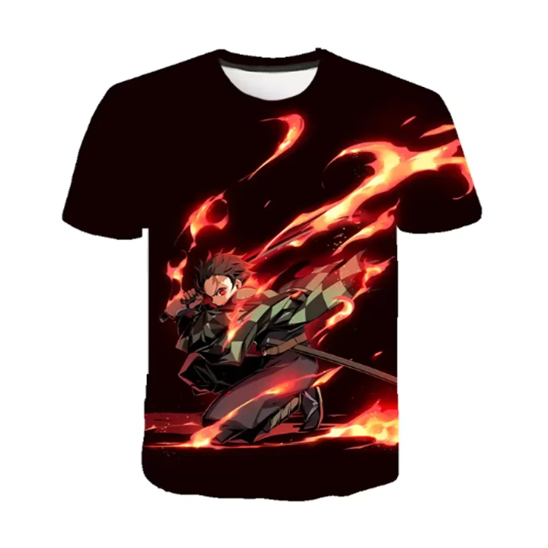 Anime Demon Slayer T Shirt Lovely Kamado Nezuko Costume Boys Girls T-shirt Summer Short Sleeves Oversized Streetwear Loose Tops 5