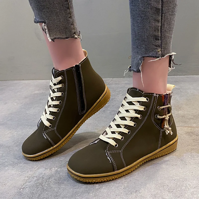 Snow Boots Women's 2023 New Flat Heel Martin Boots Winter Cotton Short Boots Women's Cotton Shoes Large boots women