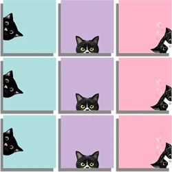 Cute Cat Sticky Notes Set - Fun and Functional Office and School Supplies (9 pcs)