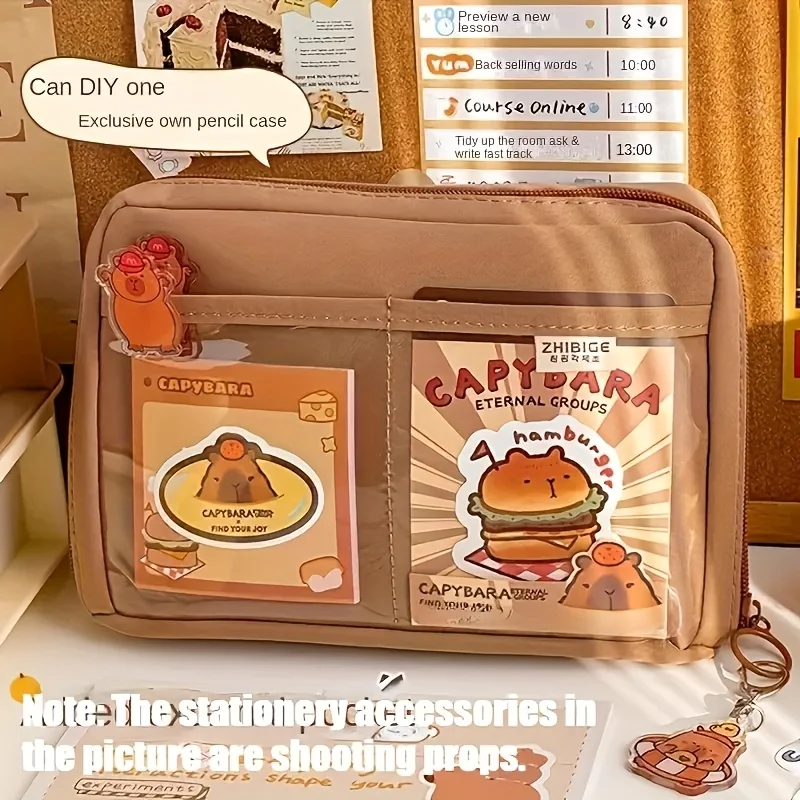 Relax with Capybaras: Adorable Stationery Set Featuring a Pencil Case, Notebook & Fountain Pen