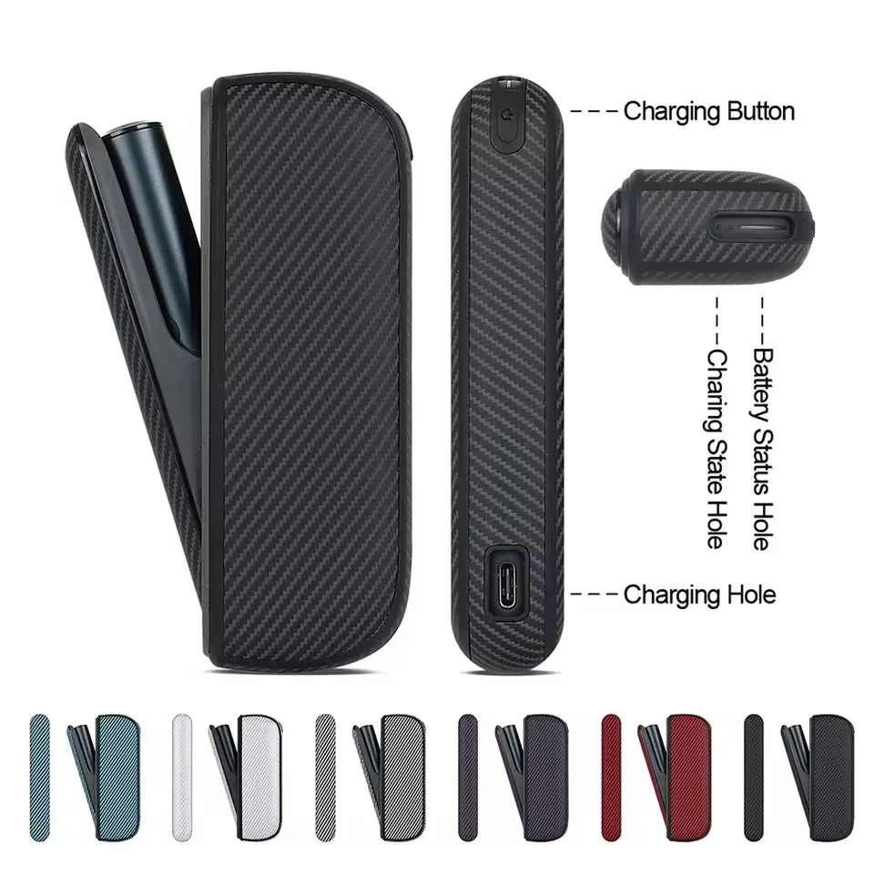 6가지 색상 핀스트라이프 2-IN-1 케이스 + IQOS ILLUMA용 사이드 커버 IQOS ILUMAi I 액세서리용 프리미엄 보호 장치