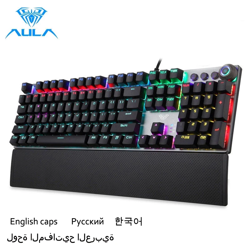 AULA F2088 Mechanical Gaming Full Key Programmable Macro Keyboard Anti ghosting Switch Wire Mixed Light Korea Russian Arabic cap, ,   - AliExpress