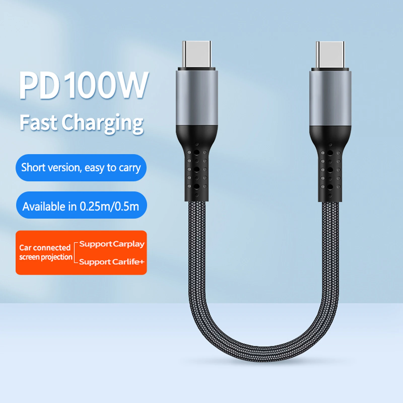 รูปสินค้า สายชาร์จ USB-C 90 องศา สำหรับ iPhone และ Samsung