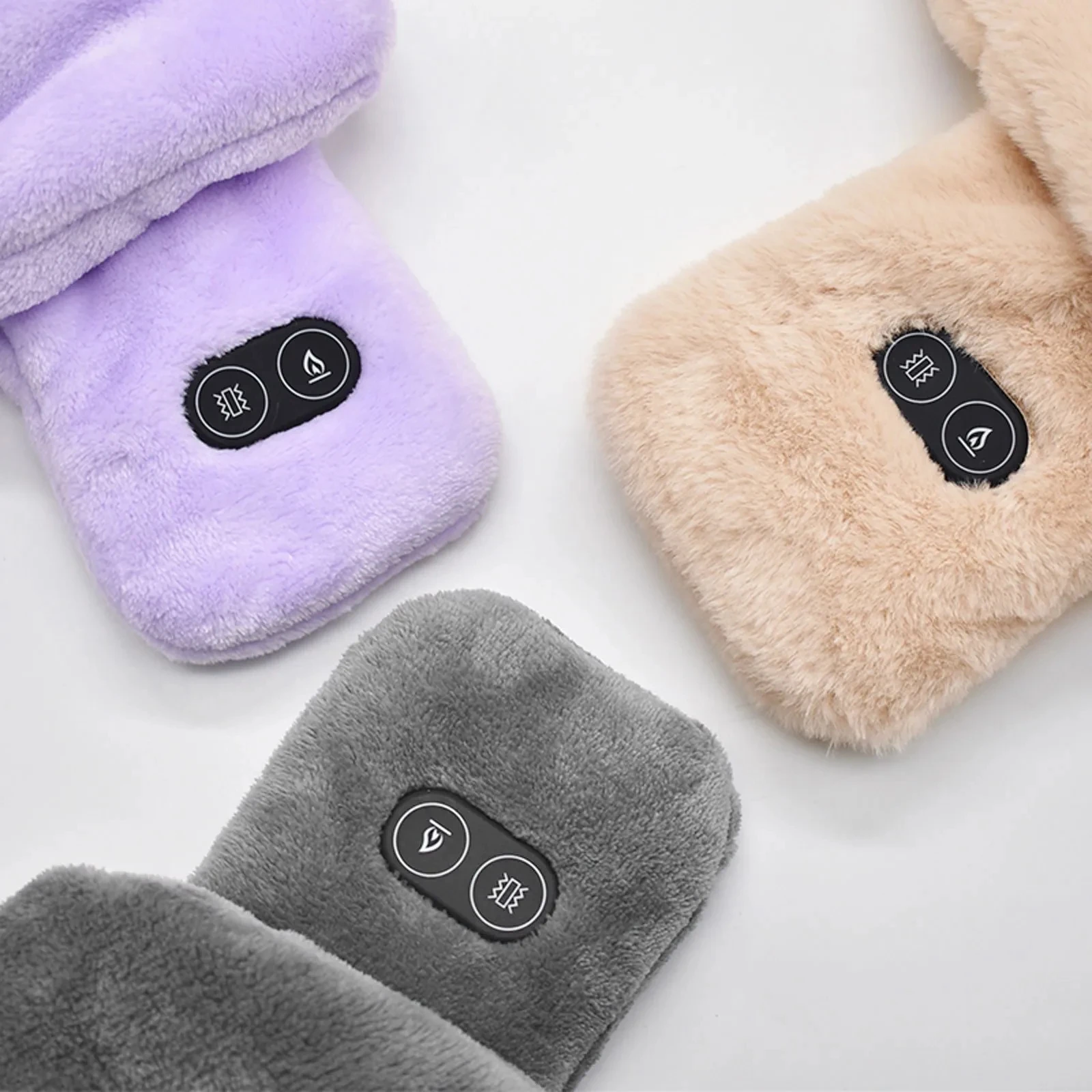 

Imitation Rabbit Fur Winter Warm Heating Scarf Usb Rechargeable Cervical Collar Anti-leakage Design Can Be Washed Directly