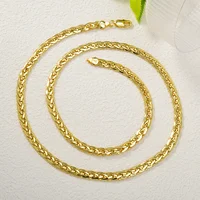 Collier Simple bijoux mode italie 750 plaqué or 18 carats chaîne serpent plate africaine mariage anniversaire cadeau fête 3