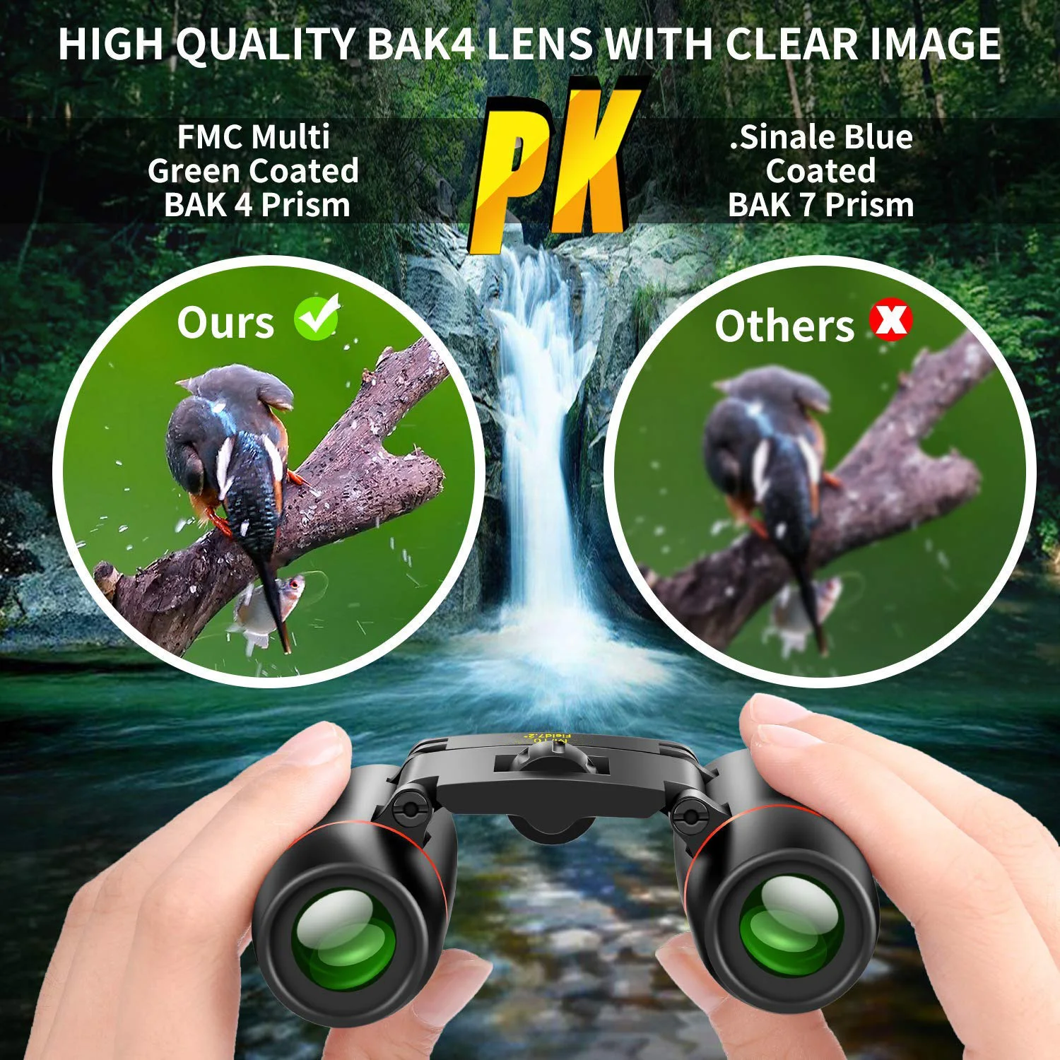 MINI 8X21 Binoculars HD IPX4 Waterproof FMC Coating Portable Collapsible Telescope For Concert Hunting Sports Competitions 3