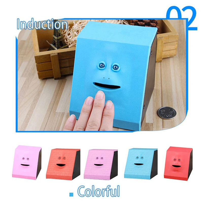Fun Face Piggy Bank Eat Coin Moneybox Cute Electronic Facebank Save Kid Money Box Storage Toy Creative Mini Case Home Decoration