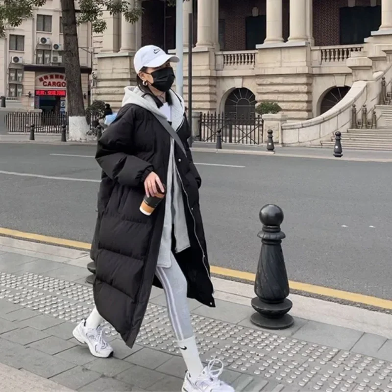 2022 Women Jacket Parka Warm Thick Long Cotton Coats Black Loose Oversize Autumn Winter Hooded Coat Female Oversized Outerwear