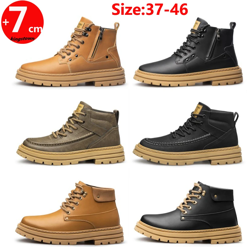

Chelsea Boots Man Outdoor Leather Ankle Sneakers Plus Size 37-46