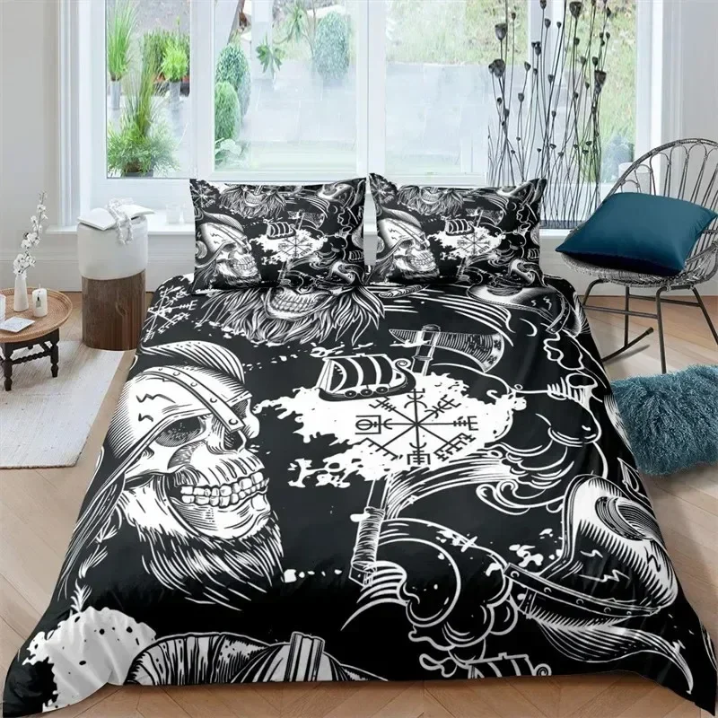 Duvet Cover Set Scandinavian Culture Bedding Set Ancient Mythology Religion Quilt Cover King Full For Kids Adults