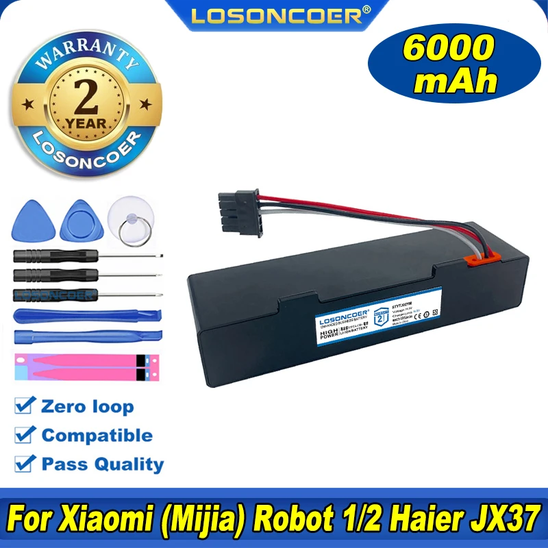 100% Оригинальный LOSONCOER STYTJ02YM Аккумулятор для робота-пылесоса Haier JX37 Xiaomi Mijia 1/2 |