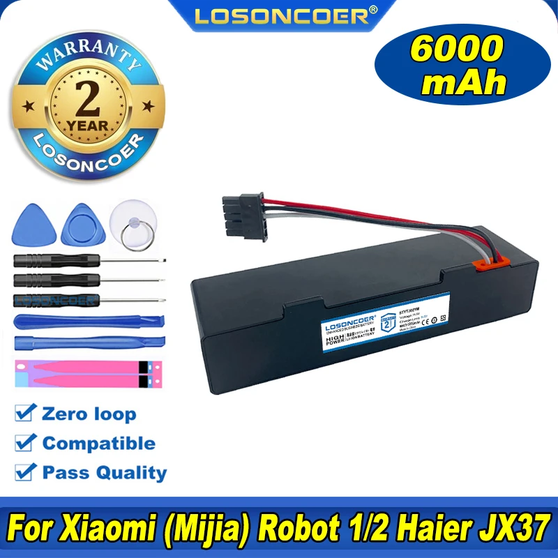 100% Original LOSONCOER STYTJ02YM Battery For Haier JX37 For Xiaomi Mijia Sweeping Mopping Robot 1/2 Robot Vacuum Cleaner