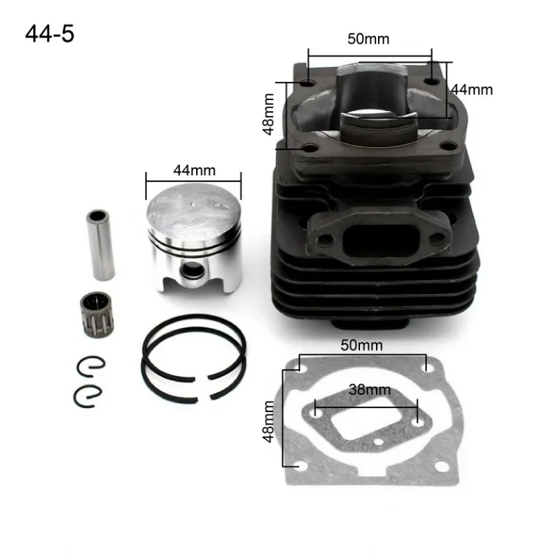 Garden Equipment Replacement 44mm & 40mm Cylinder Piston Kit for 44-5 & 40-5 Brush Cutter Engine 44F 5 & 40F 5 - 5