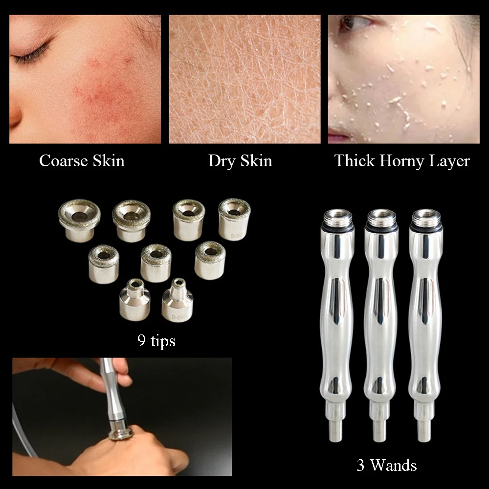 Portable 5 in 1 Vacuum Dermabrasion Beauty Device Ultrasonic Sonophoresis Massage Facial Machine Skin Scrubber Deep Cleaning 4