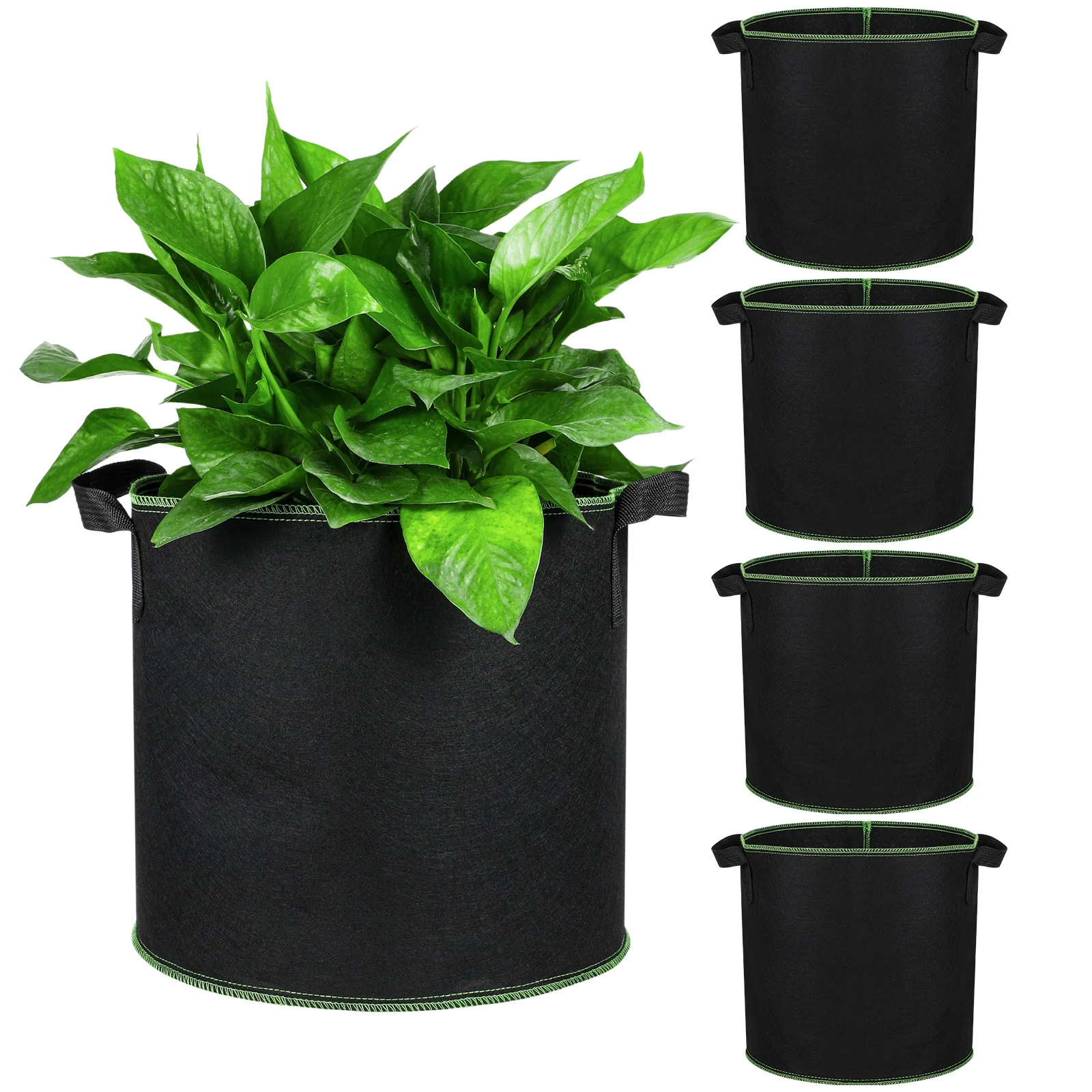 

5 Pcs 4 Gallon Grow Bags Breathable Planter Bags Nursery Pots Handles Pots Container Fabric Pots Plants Flower