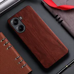 Bamboe Houten Patroon Lederen Telefoonhoesje