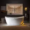 71" Contemporary Acrylic Freestanding Bathtub with Non-Slip Surface High Gloss White Tub 68 Gallon Capacity Durable Construction 3