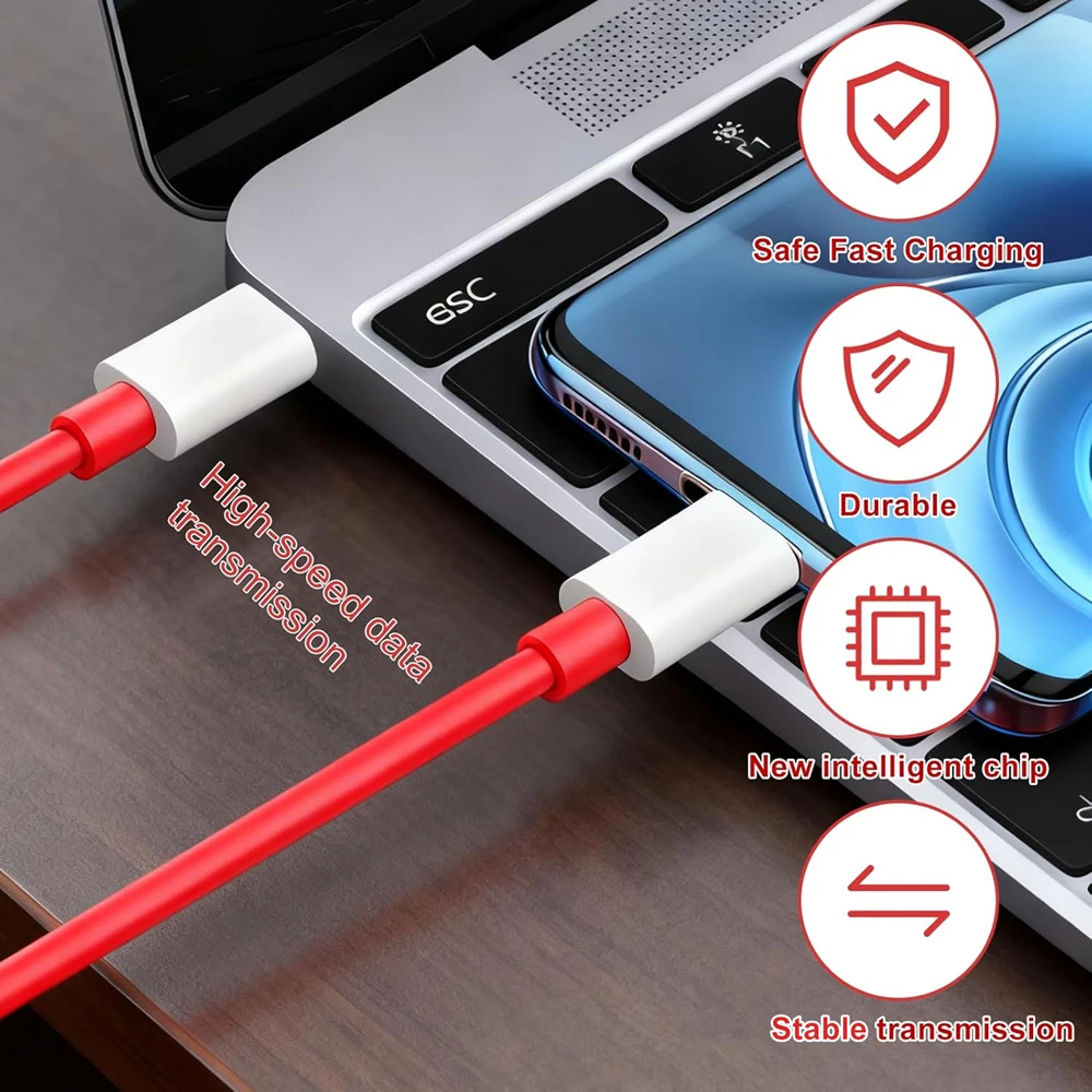 3개입 150W USB-C 초고속 충전 타입 C 케이블 (원플러스 9, 9R, 10 Pro, 11, 12, 12R, 13, 13R, 15, 15R, 노드 3, 4 Lite, 5, CE, 2, 오포, 리얼미 호