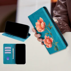 Elegant Flower Pattern Leather Flip Cover Phone Case - Galaxy S25 Edge (LIGHT BLUE)