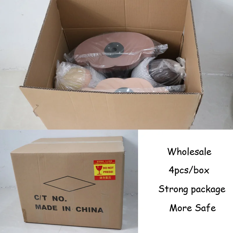 Wholesale 4Pcs/Box Female Realistic Mannequin Head With Shoulders African Wig Display Model Dark Brown Doll Head For Hat Glasses