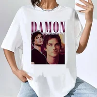 the Vampire Diaries female Trendy Comfortable Vintage Pop Culture Psychedelic tshirt Y2k 2000s Vintage Pop Culture Punk 80s 1