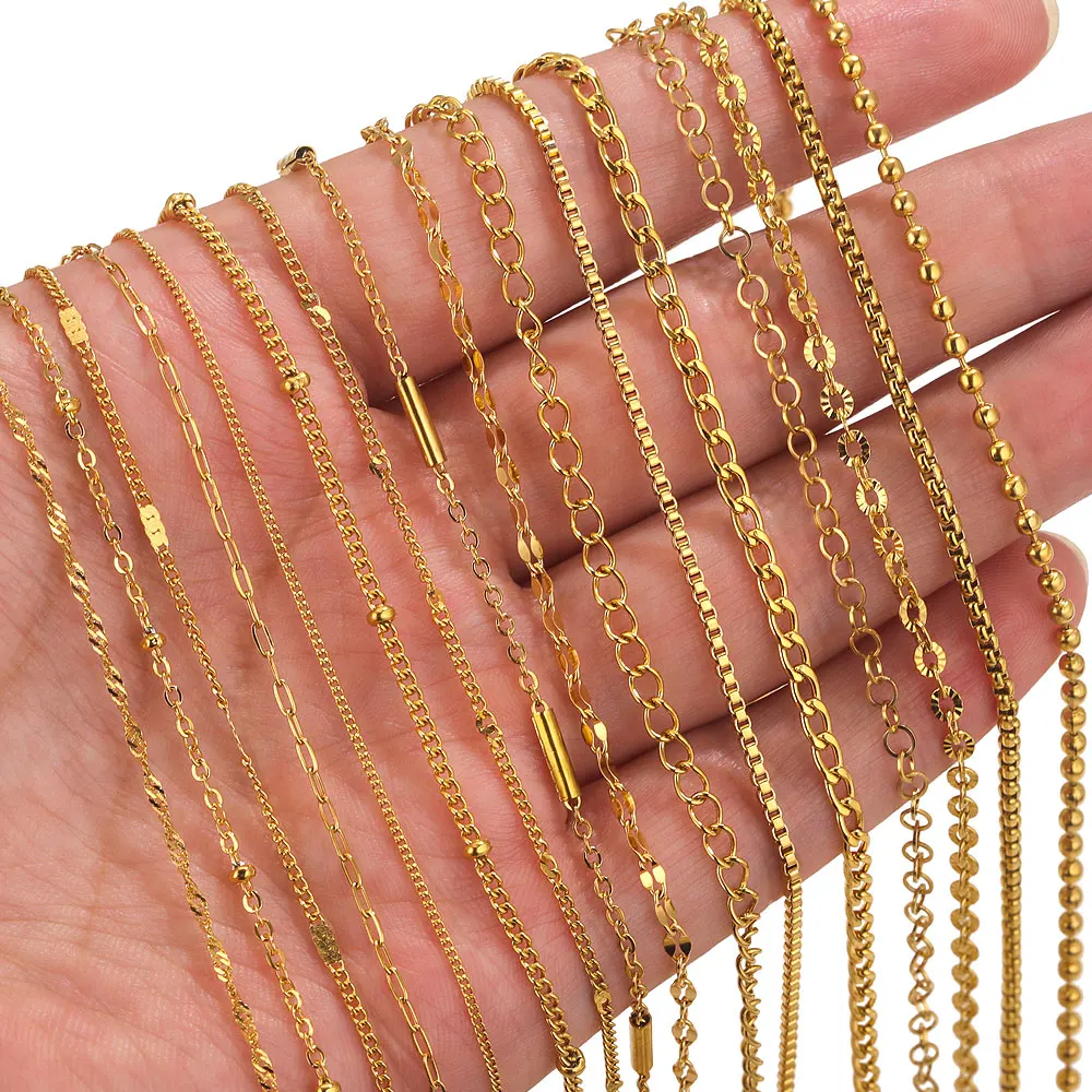 2m Lips Beads Chain – Stainless Steel Cable Chains for DIY Jewelry Making 1