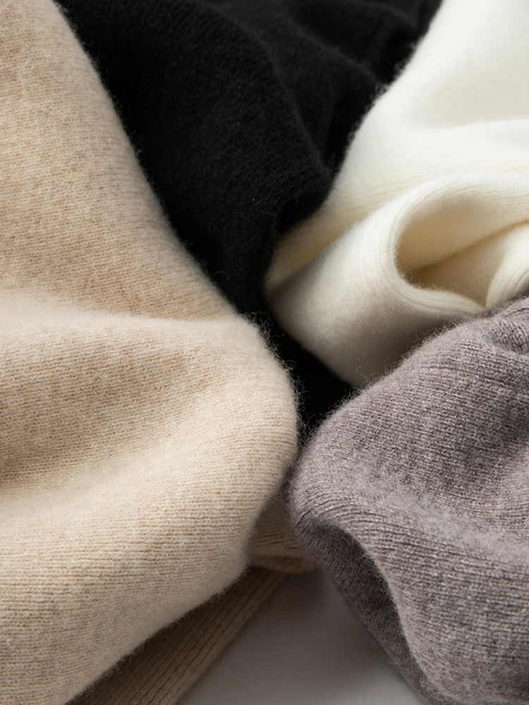 Women High Waist Wide Leg Pants For Winter 100% Merino Wool Trousers Thick Warm Solid Basic Casual Knitwear Korean Fashion Tops