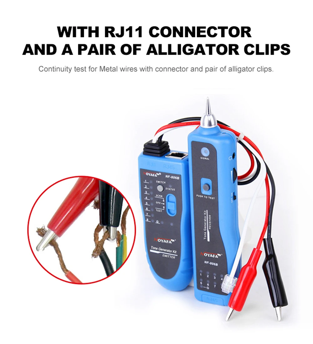 NOYAFA NF-806B Network Cable Tester RJ45 RJ11 Line Finder Ethernet LAN Telephone Wire Tracer Withstand Voltage networking tools