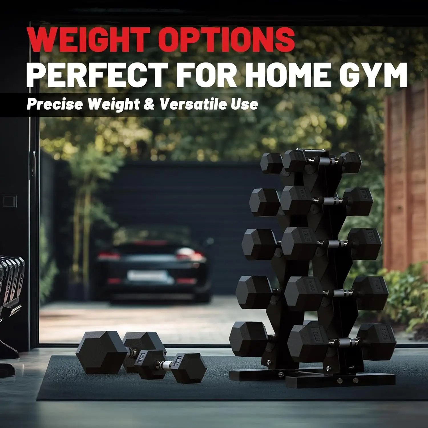 Hex Dumbbell Set with Rack 3