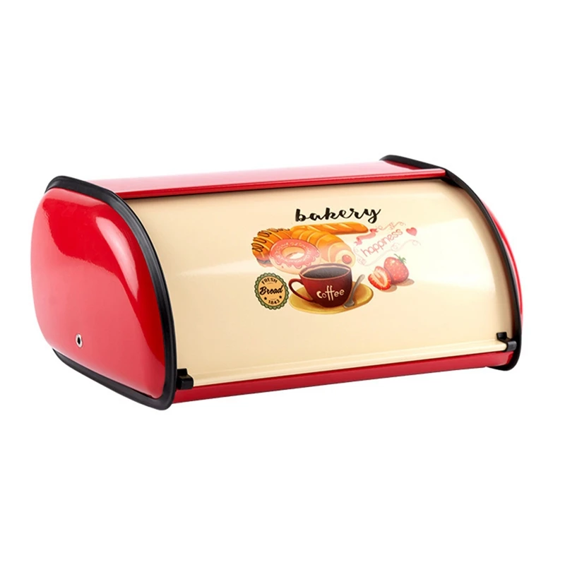 

Metal Bread Box Roll Top Metal Bread Bin Bread Storage Bread Holder Bread Container Keeper Organizer For Kitchen Counter