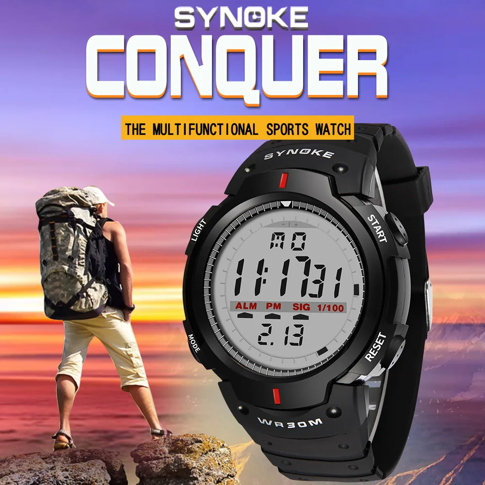 Kol Saati Watches Men 30M Waterproof Electronic LED Digital Outdoor Mens Sports Wrist Watches Stopwatch Relojes Hombre