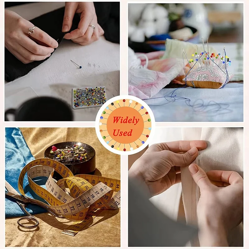 1000Pcs Sewing Pins Straight Pin For Fabric, Quilting Pins Long 1.5Inch For Dressmaker, Jewelry DIY Decoration, Craft
