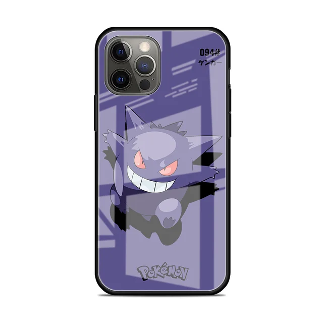Tempered Glass Case For Apple Iphone 11 13 Pro Max 12 Mini 7 8 Plus Xr Se X Xs 6 6s Shell Phone Cover Pokemon Gengar Fundas Aliexpress