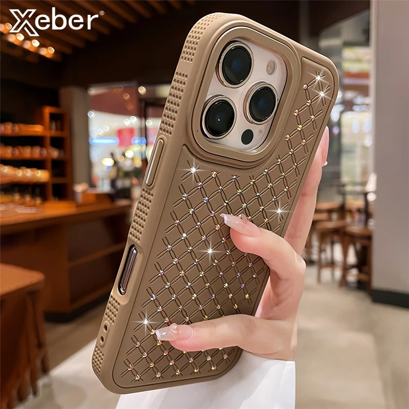 Luxe Sparkling Rhinestone Lattice Texture Silicone Case