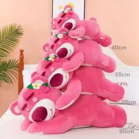 2025 Disney Toy Story Lotso Cute Bear Strawberry Sofa Plush Pillow Stuffed Toys Children Girls Friends Festivals Birthday Gift 1