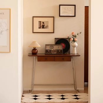 Consolle di lusso francesi con contenitore Consolle nordica vintage di metà secolo Design elegante consolle da tavolo Mobili Entrée