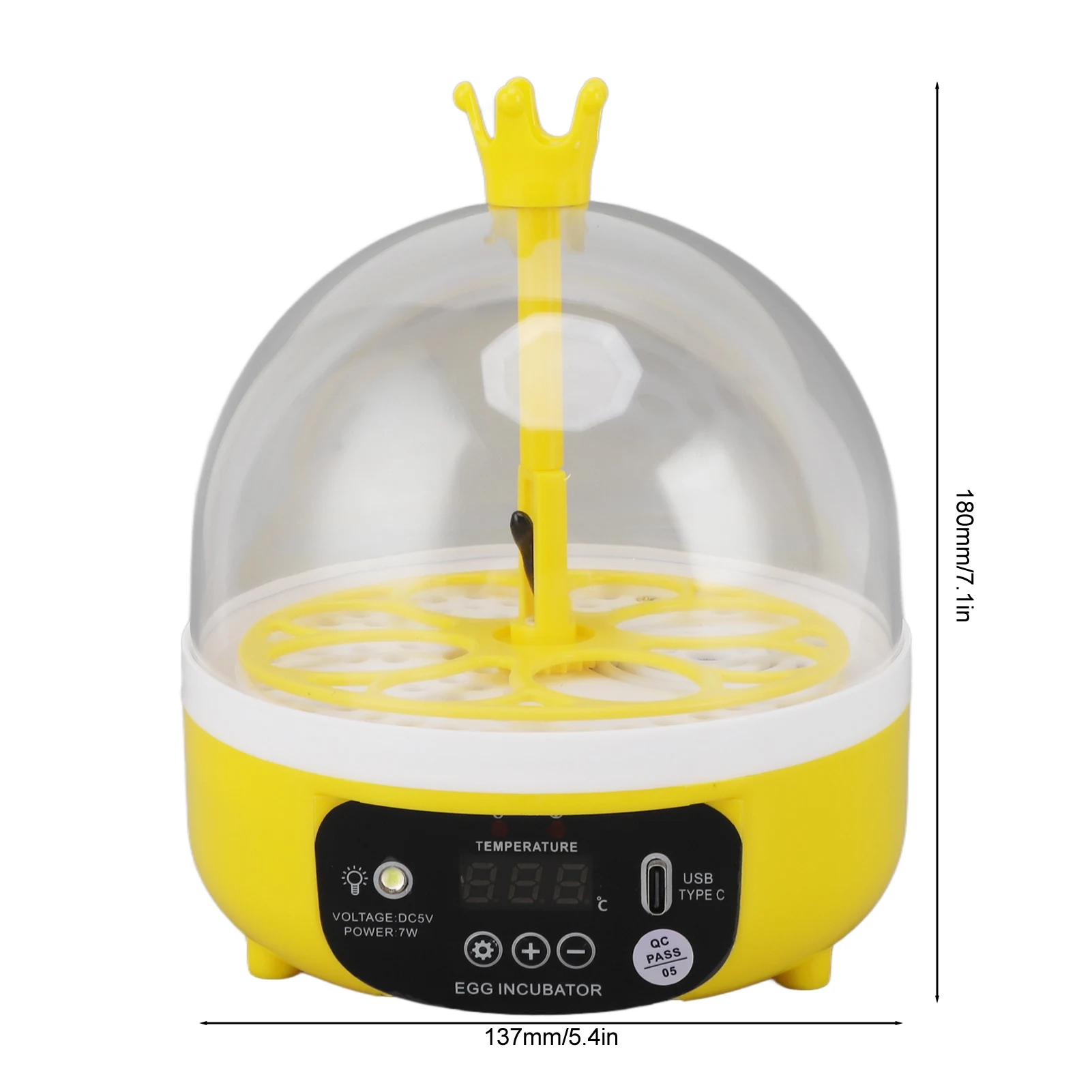 Poultry Hatching Machine ABS Automatic Temperature Humidity Control 4 Eggs Noiseless Egg Incubator Portable for School