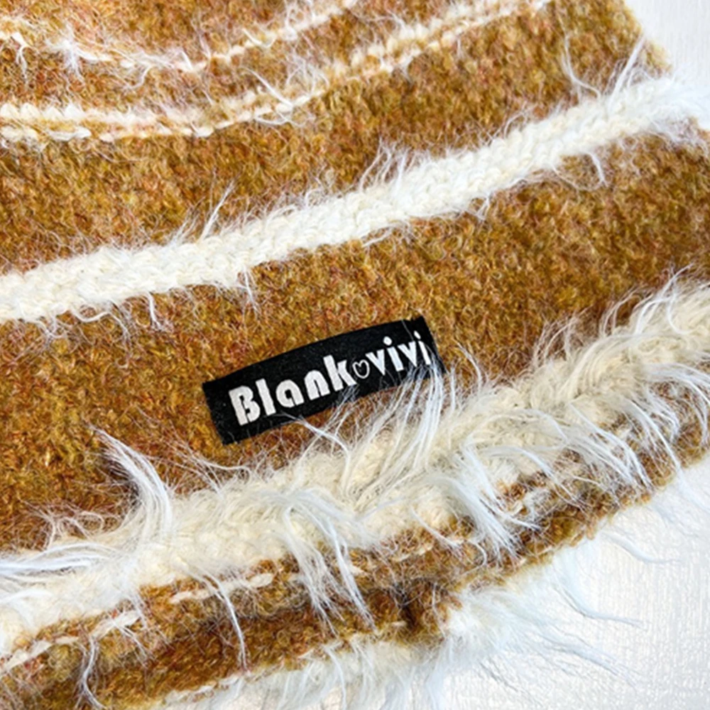 New Style Loose Dandy Hat Lazy Style Fashion Stripes Beanie Hat Sweet Winter Hats For Women Streetwear Knit Hats For Girl