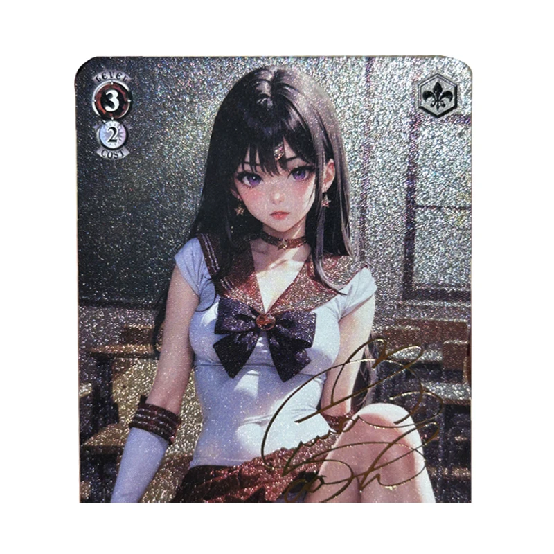 9Pcs/set Diy Anime Girl Tsukino Usagi Aino Minako Hino Rei Mizuno Ami Flash Card Classic Game Anime Collection Cards Toy