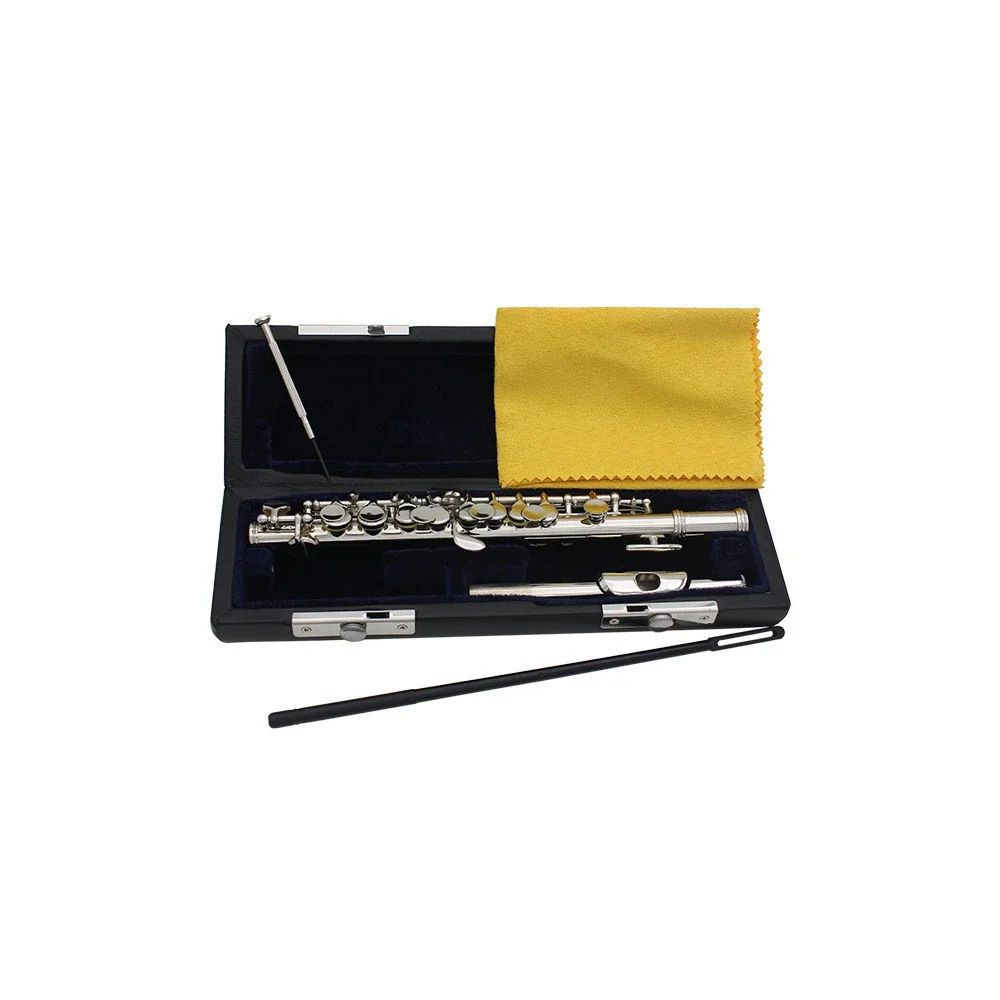 16-Hole Piccolo Silver C key E key White brass body Students playing piccolo Western musical instruments Flute