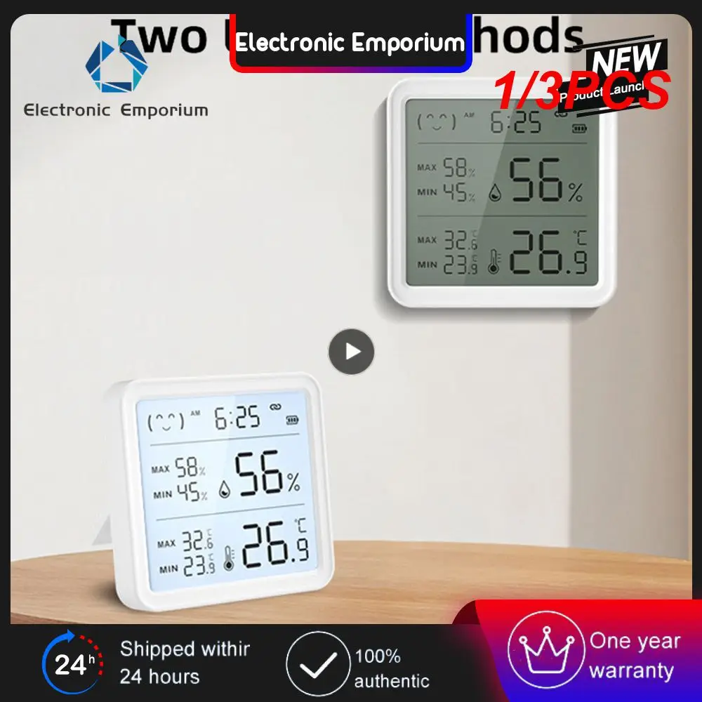 

1/3PCS Tuya Temperature Humidity Sensor with Backlight Compatible with APP Remote Control Thermometer Hygrometer