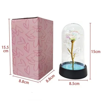 Rose Light Beautiful Realistic Looking Night Light Rose Eternal Flower Party Supplies LED Simulation Rose Flower Valentine's Day 2
