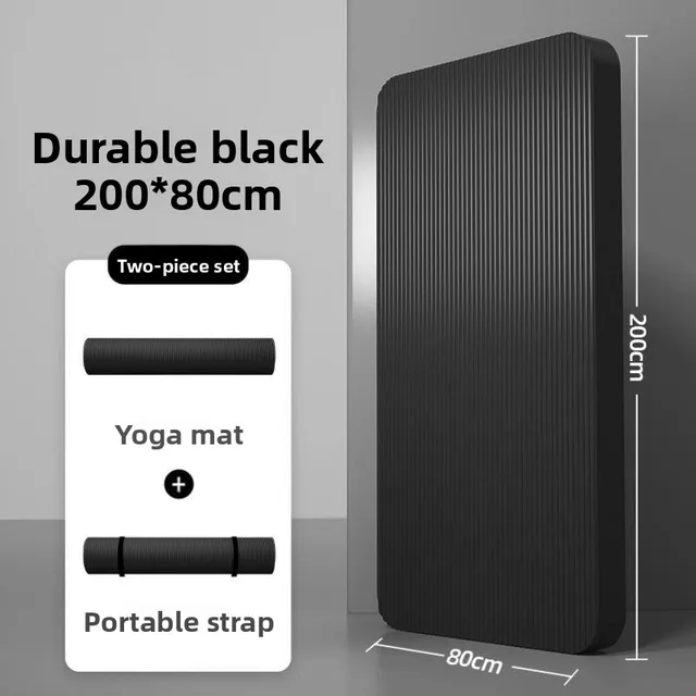 Thiened 20mm Yoga Mat Fitn Men's Sle Extended Length Exercise Home Use Mat for Beginners Men Women Plant Floral Design 2