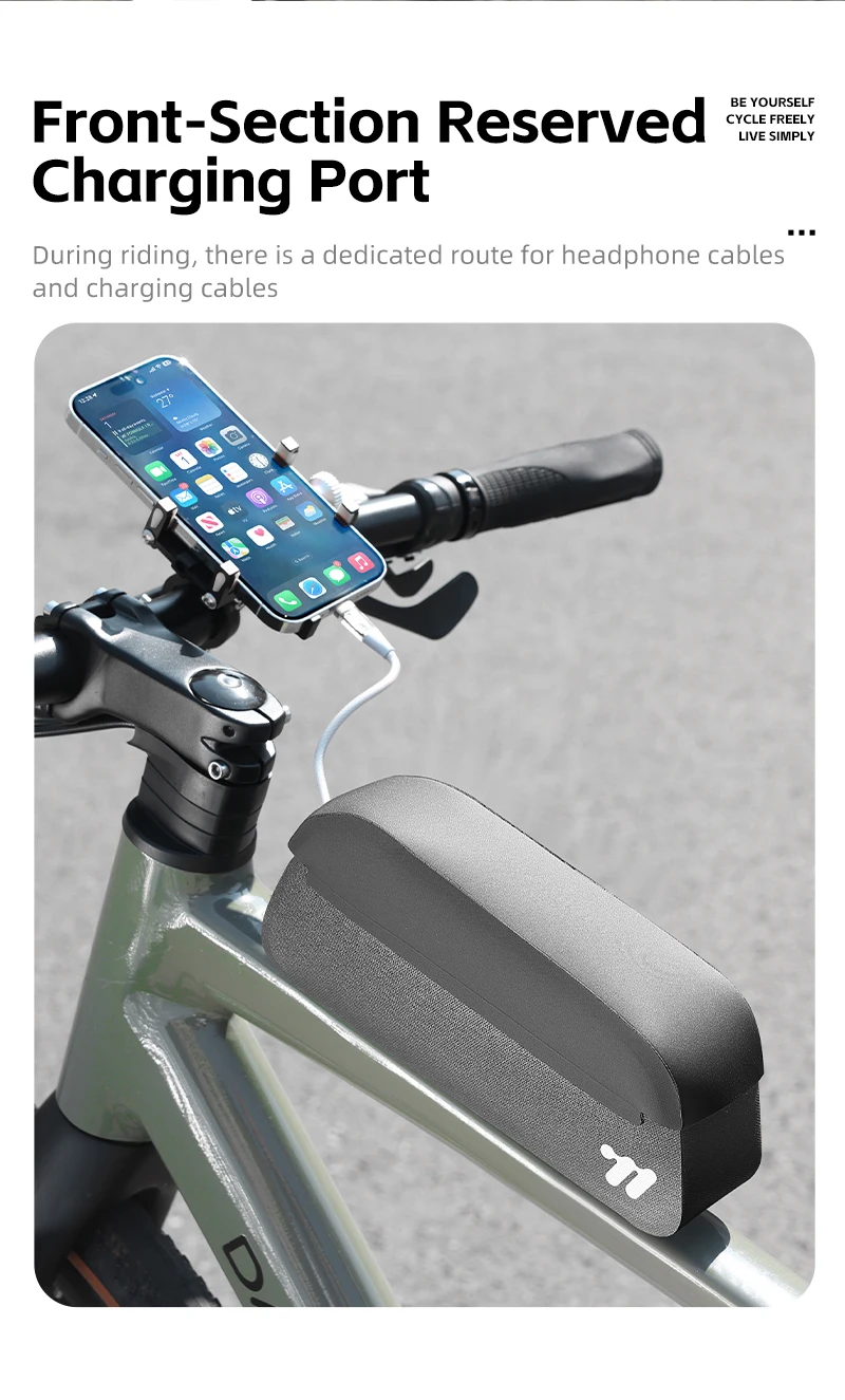 WEST BIKING Magnetische Flip-Fahrrad-Oberrohrtasche 1L Tragbare Wasserdichte Fahrrad-Vorderrahmentasche Fahrrad-Aufbewahrungstasche Fahrradzubehör – Detail 9