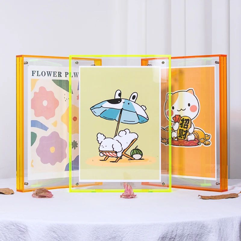 壁掛け用半透明アクリルフォトフレーム,17色,絵画用中空フレーム