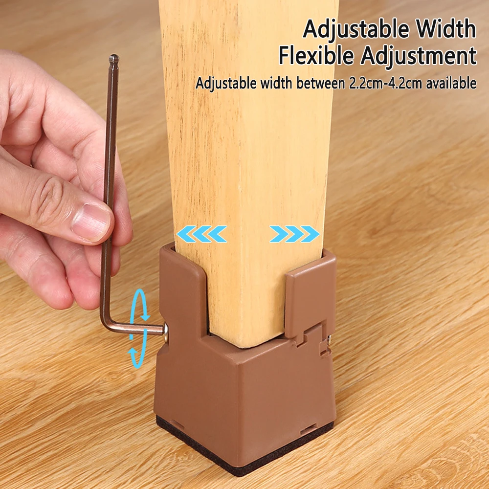 2PCS Adjustable Furniture Heightening Foot Pad Table Foot Pad Coffee Table Cabinet Base Pad Height Support Foot Pad Foot Bed