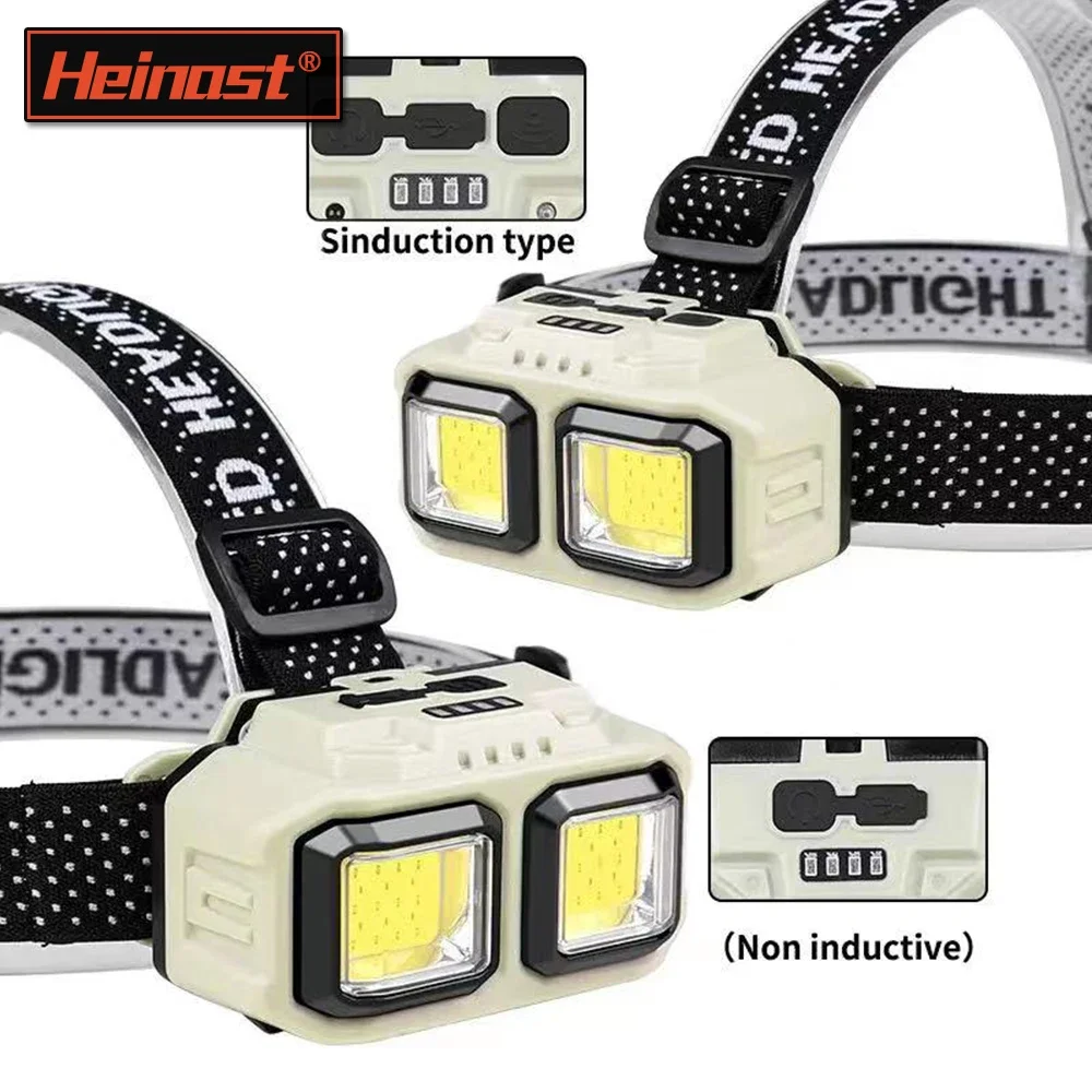 

Powerful LED Headlamp sensor Torch USB Rechargeable Flashlight Headlight Waterproof Head Light Camping Fishing Mining Light Lamp