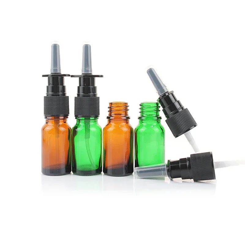 10ml Amber Nasal Spray Bottle Glass Nose Mist Sprayer Press Spray Head Empty Bottles Refillable Glass Atomizer 6/10/20/50pack spray bottle,refillable spray bottle,refillable bottle,refillable empty bottle,refillable perfume bottle,refillable cosmetic bottle,refillable bottle set,cosmetic bottle set,makeup empty bottle,cosmetic bottle,cosmetic dispenser bottle