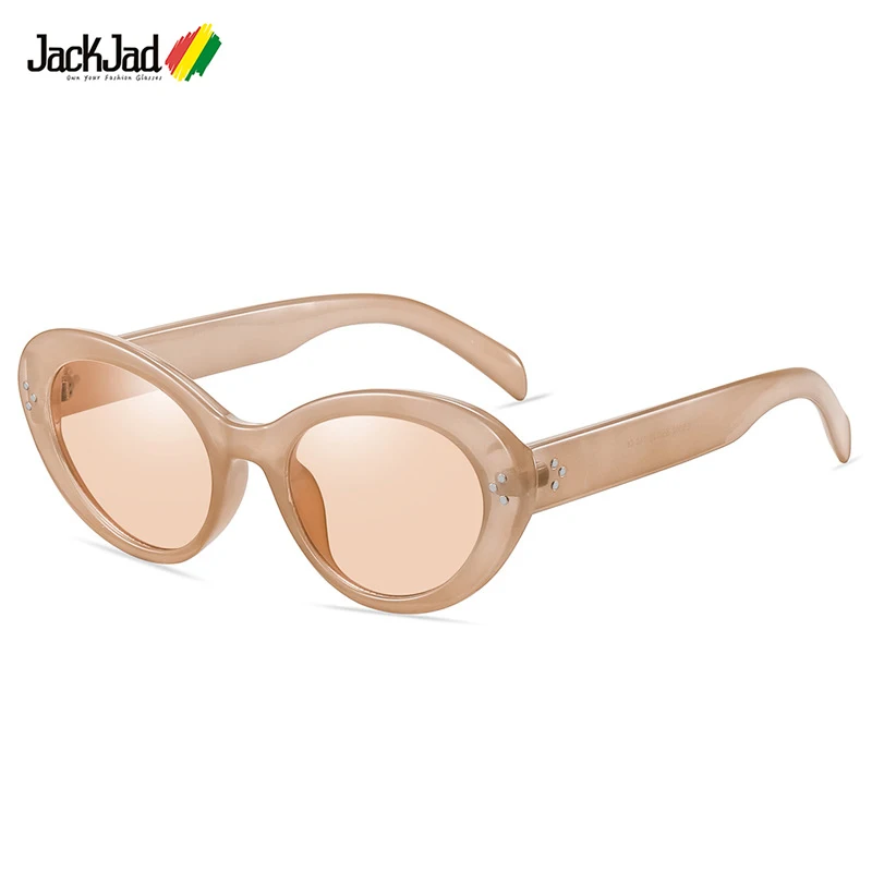 

JackJad 2022 Fashion Vintage Classic Cat Eye Style Gradient Sunglasses For Women Three Dots Brand Design Sun Glasses Shades 5040